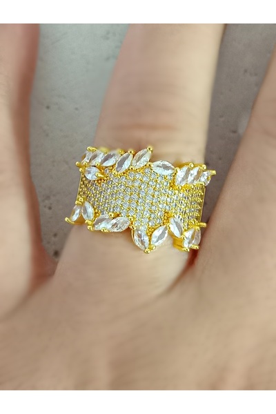 mos&more Steel Stone Adjustable Stylish Ring