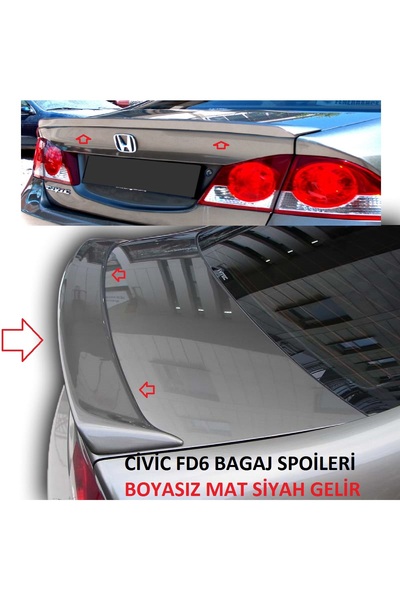 Bodykitartgarage CİVİC FD6 BAGAJ SPOİLERİ(BOYASIZ)FİBERGLASS