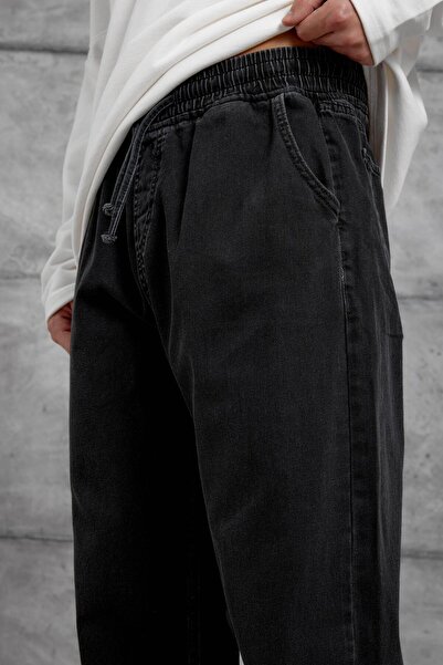 NOMARC Black W11 Elastic Waist Baggy Pants