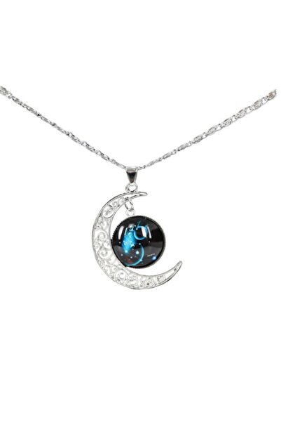 OEM Necklace with Pendant, Aquarius Zodiac, Unisex, 18 inch, Stainless Steel, Silver