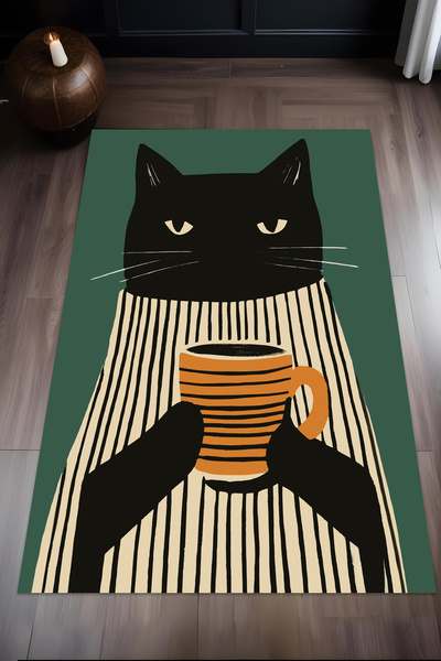 Liriya Makinede Yıkanabilir Dijital Baskı Kaymaz Taban Salon Mutfak Yolluk Çocuk Odası Halısı