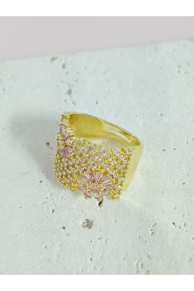 mos&more Steel Stone Adjustable Stylish Ring