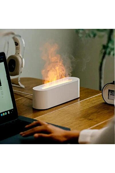 Zefira Aromatherapy diffuser with colored flame effect – 150 ml - White