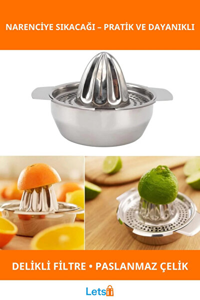 Letsii Yüksek Kaliteli Paslanmaz Çelik Ergonomik Limon ve Nar Sıkacağı