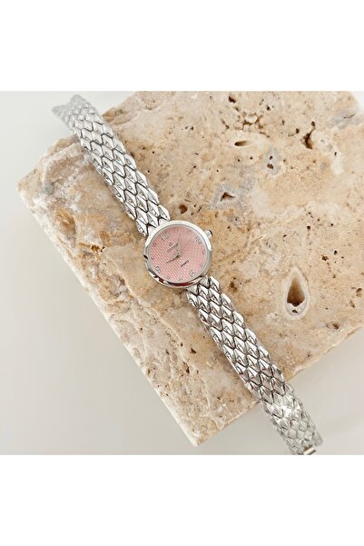 Vesce Atelier Osier Silver Watch Pink