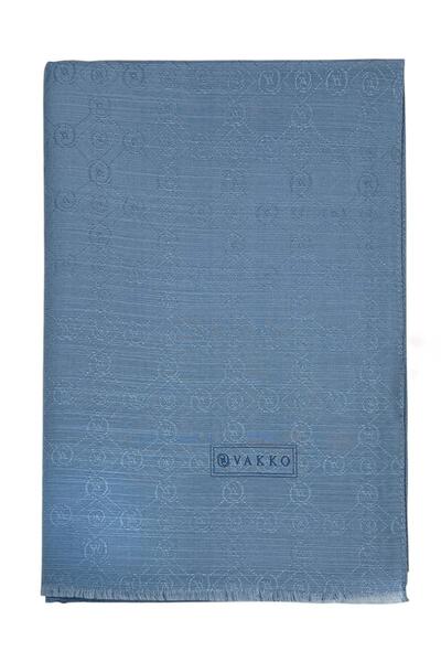 Vakko Cotton Silk Shawl - New Hologram - Light Blue