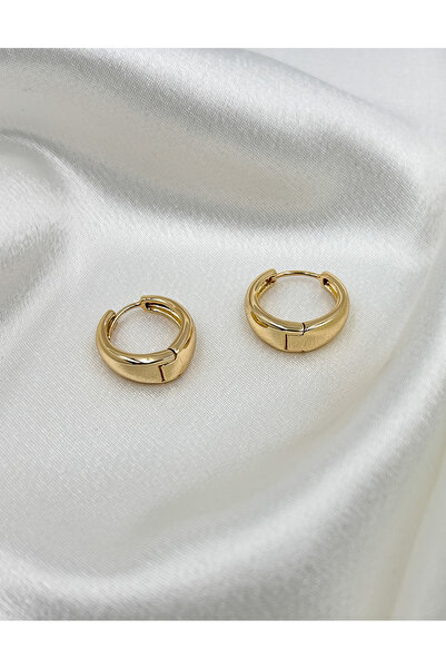 FIORA AKSESUAR Çelik Kararmaz Halka 14k Gold Renginde Zarif Kadın Küpe