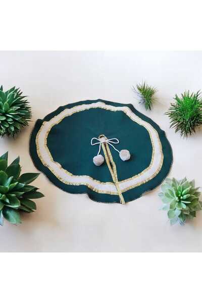 MODA NUR Husa pentru fundul bradului de Craciun, Husa pentru covor pentru picioarele bradului, culoare verde, tesatura de pluș, 67 cm