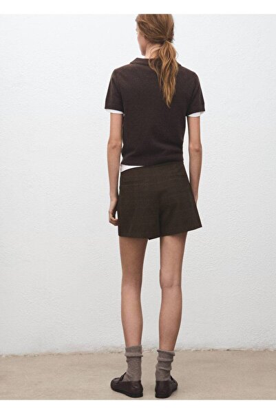 MANGO Woman Damalı asimetrik etek