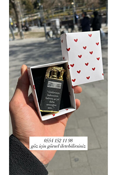 Çelik Göz Baskılı Kişiye Özel Çift Ateşli Çakmak - En Güzel Hediye