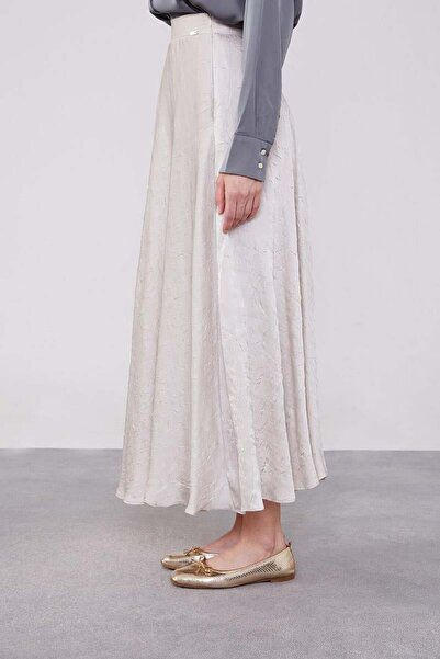 Levidor Stone Crochet Satin Skirt