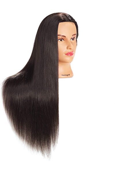Generic Mannequin Head with Black Synthetic Hair 26–28 in for Hair Styling Training with Free Clamp - Hair
