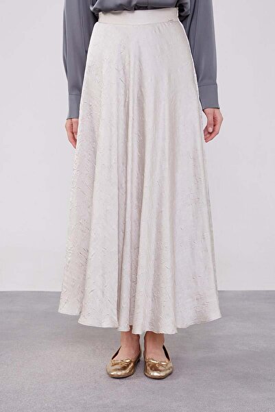 Levidor Stone Crochet Satin Skirt