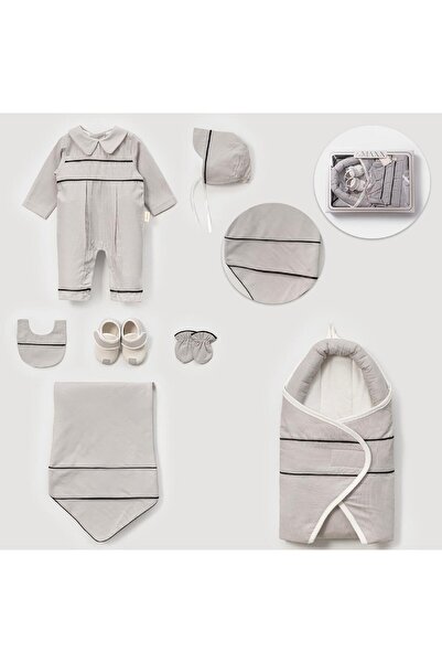 Cherub Baby Kıl Piped Newborn Baby Boy 7-Piece Hospital Discharge Bodysuit Set Baby Outfit