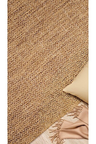 Genel Markalar Naturel Sisal Jüt Bej Hasır Halı Yıkanabilir Kaymaz Taban Doku...