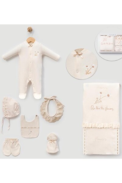 Cherub Baby Be Like the Flowers Embroidered Newborn Baby Girl 7-Piece Hospita...