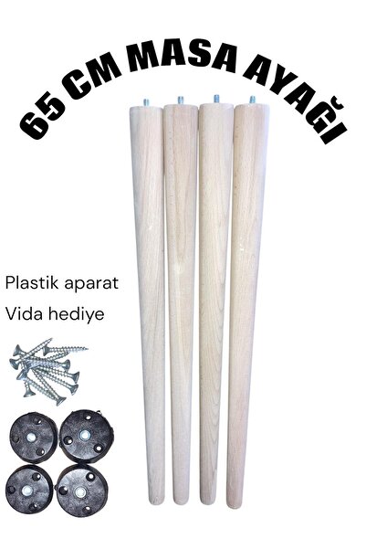 Ema orman Picior de masă conic din lemn de 65 cm și 4,3 cm