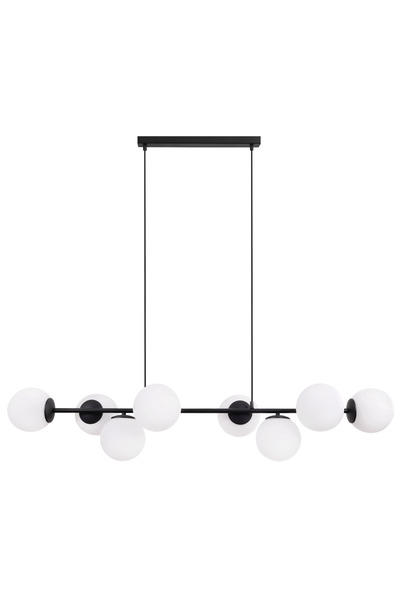 Other SIENA BLACK HANGING LAMP 8-FLAT WHITE LAMPSHADE E14