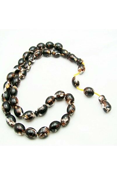 Eagal Marble-Colored Amber Tasbih - Cylindrical Beads