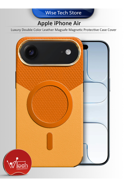 Wtech Apple iPhone Air 5G 2025 Luxury Double Color Leather Magsafe Magnetic Protective Case Cover