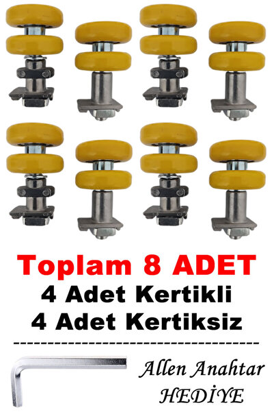 Ahtapot Glass Balcony Wheel 8 Pieces Yellow