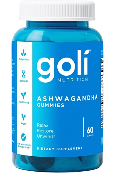 GOLİ علكات الأشواغاندا وفيتامين د، التوت المشكل، KSM-66، نباتي، خالي من الغلو...