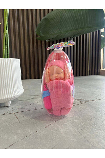 TOHA Uykucu Yumurta Bebek Biberonlu | Şeffaf Yumurtada Oyuncak Bebek | Mini Uyku Arkadaşı 18 cm