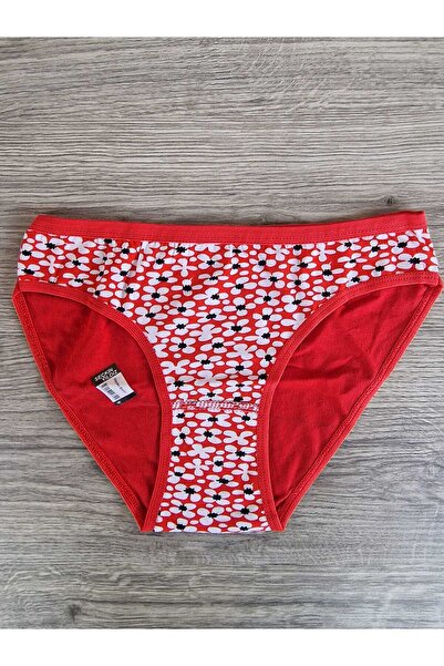 LİA Underwear Red Floral Single Women's Bikini Panties