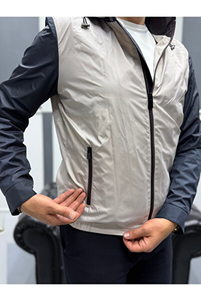 Avni Ceylan Double Color Men's Transitional Windbreaker Raincoat Parachute Fabric