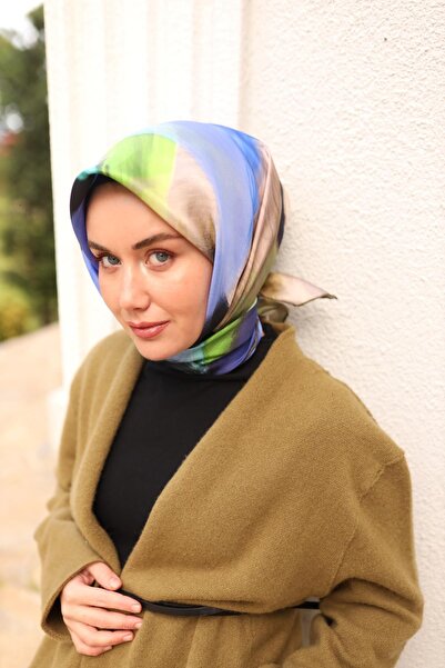 Silk Home Eșarfă de mătase Tivil IST 11448 - 06 Kaki, piatră, albastru, verde...