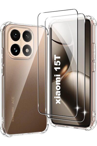 Kipgsm Xiaomi Mi 15T Uyumlu Ekran Koruyuculu Kılıf Kamera Çıkıntılı Kristal Ş...