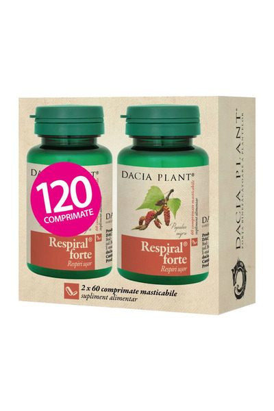 Dacia Plant Pachet Respiral Forte - 2x60 comprimate masticabile -