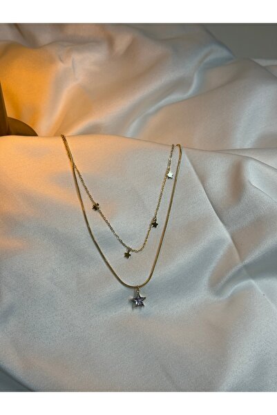 Zek Store قلادة نسائية على شكل نجمة مزدوجة