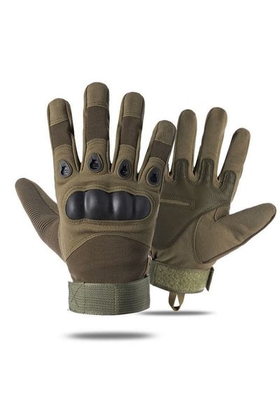 Bosile Motorcycle Hard Shell Tactical Gloves Protected Long Khaki Green
