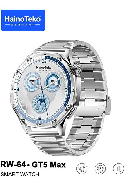 HAINOTEKO HainoTekoGermany RW64 Smart Watch with AMOLED Display, Voice Assistant, 3 Straps (Blue)