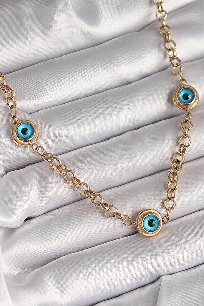 N!da Jewelry الصلب عين الشر قلادة حبة