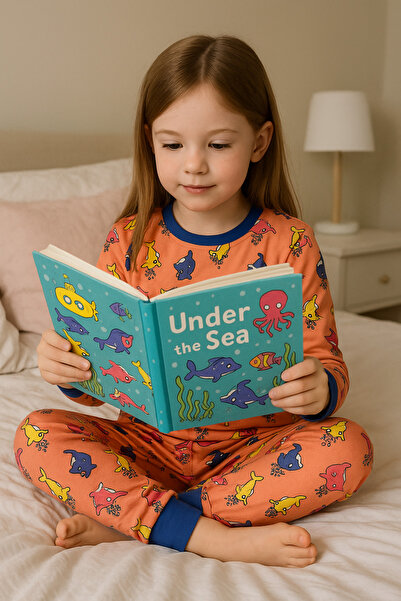 Moni Girl's Stretch Fabric Combed Cotton Quality Yunus Printed Pajama Set