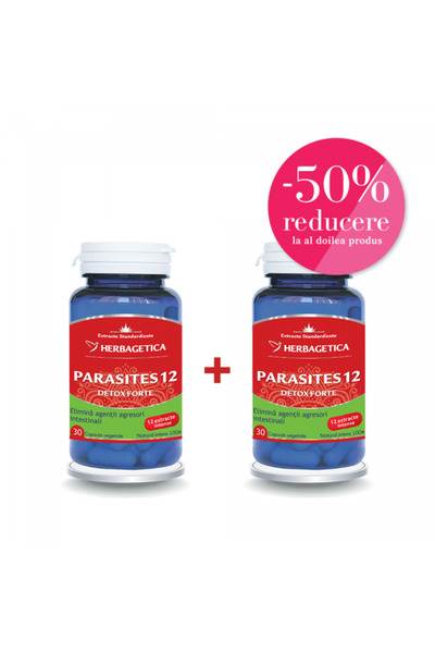 herbagetica Paraziți 12 Detox Forte Pack - 30+30 capsule -