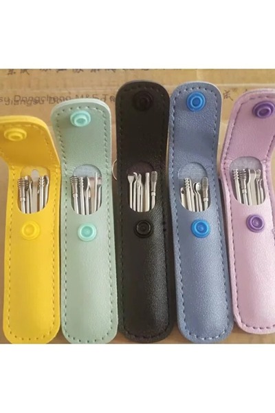 Zenorius Set profesional din oțel inoxidabil pentru curățarea urechilor, cu husă elegantă