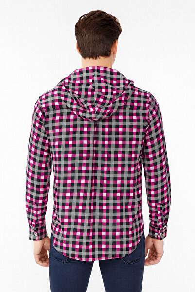 STITCH by MH Men's Check-Print Cotton Hoodie Shirts