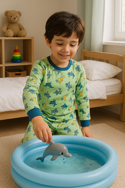 Moni Children's Stretch Fabric Combed Cotton Quality Yunus Printed Pajama Set