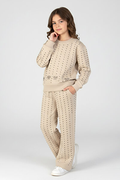 Dmb Girl's Stone Pattern Tracksuit Set