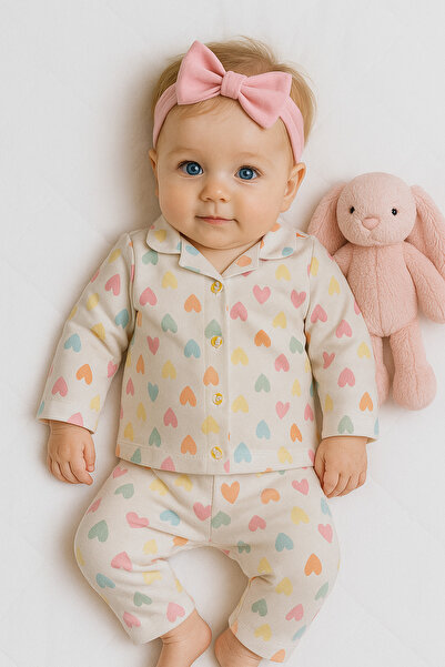 Baharda Nova %100 Pamuk Uzun Kollu Düğmeli Mevsimlik Kız Erkek Unisex Bebek Ç...