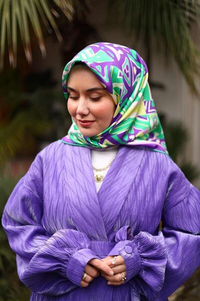 Silk Home Eșarfă de mătase Tivil IST 11427 - 15 Violet, Roz, Verde, Galben