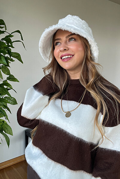 PİCCO Premium Kalite Yumuşak Şık Tarz Bucket Peluş Şapka Sıcak Tutan Kış Akse...