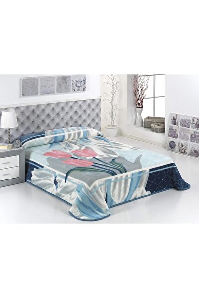 Mora Gold Blanket 220×240 cm Acrylic - Blue