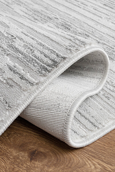 Santiva Home Gray Cream Striped Dustproof Carpet Modern Living Room Floor Mat...