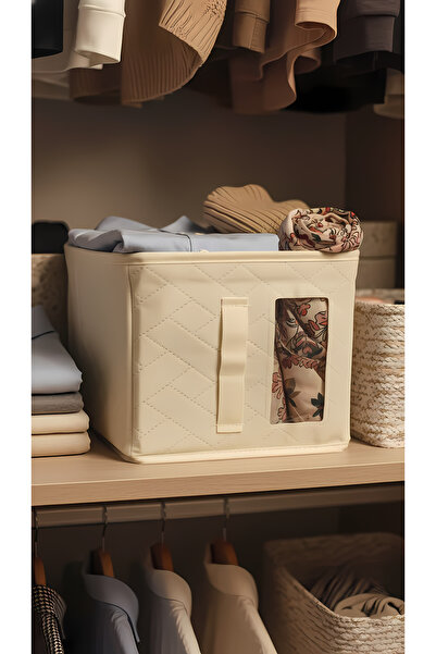 SER&YAT Window Shelf Organizer 25 cm - Cream Tela | 2 Pieces | Foldable with Steel Support