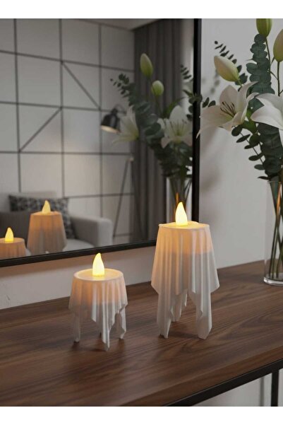 Dropcek eticaret Dekoratif Uçan Hayelet Masa Üstü LED Mum ve Mumluk (mumlar h...