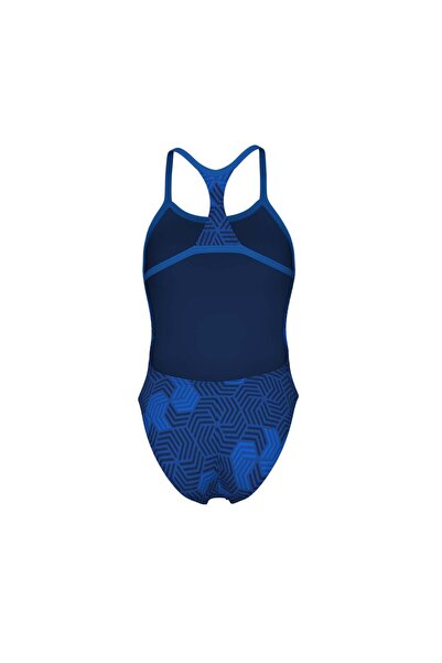 ARENA Women's Geometry Swimsuit Swim Booster Back Multi Navy-Royal